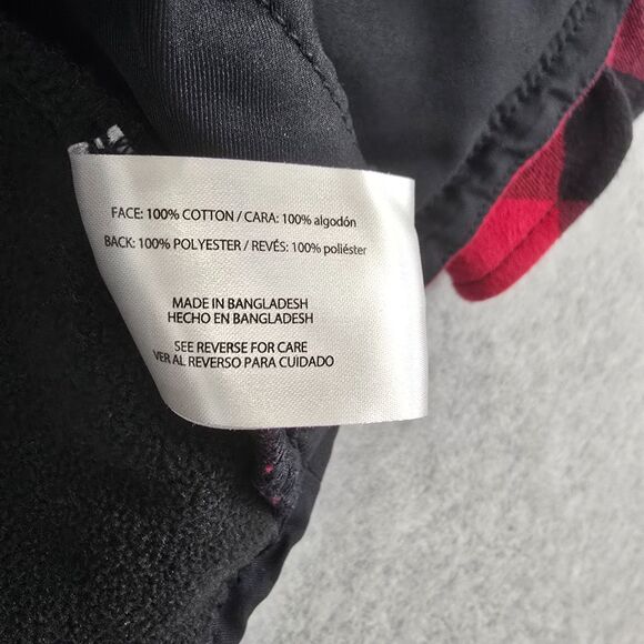 Orvis Womens XL Red Black Buffalo Check Plaid Flannel Fleece Lined Shacket Shirt - Picture 7 of 10